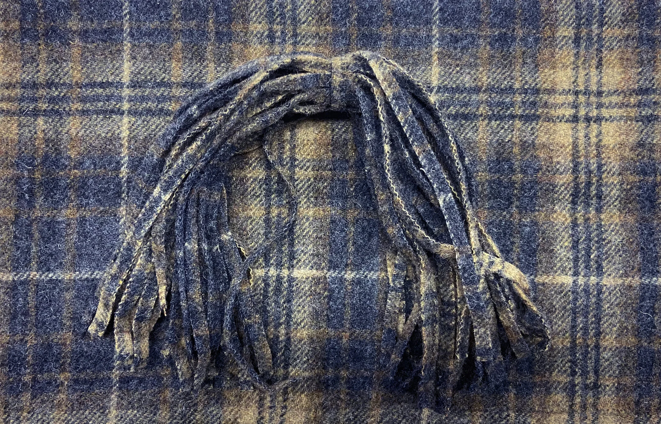 Rug Hooking Wool Strips or Swatch - Blue & Yellow Plaid LIMITED